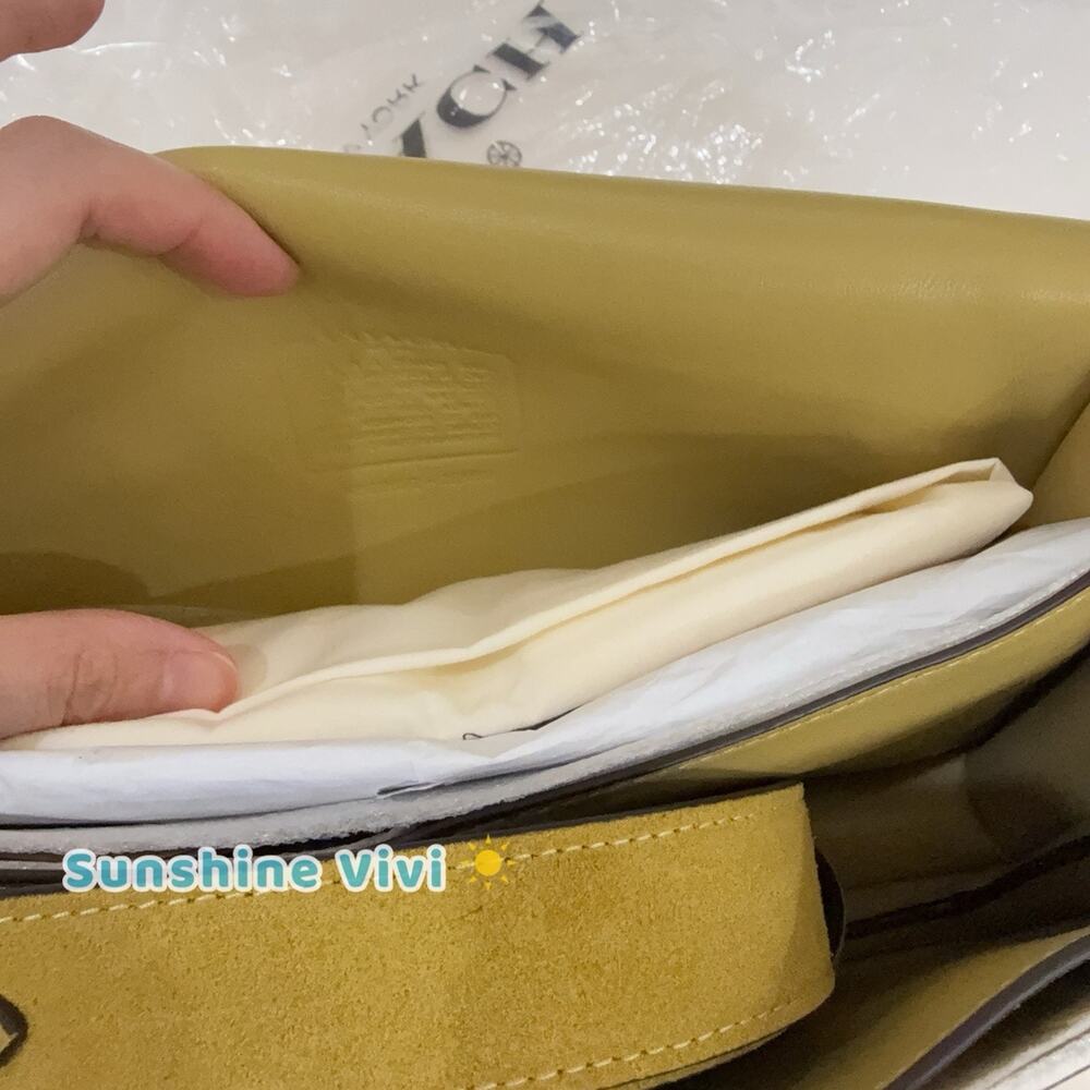 NWT Coach Suede Tabby Shoulder Bag 26 CEN52 Brass/Light Citron - Picture 5 of 13